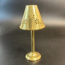 Vtg Partylite Floral Tracery Tealight Lamp Bright Brass Set Farmhouse 11