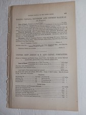 1875 Train Report UNITED NEW JERSEY RAILROAD & CANAL COMPANIES branches & Leased picture