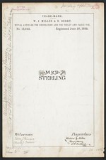 1888 Trade Mark Registration M&B Sterling Metal Articles W J Miller H Berry picture