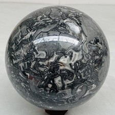 Natural Picasso Jasper Sphere Black Gray Crystal Ball Healing 3120G (6.87LB) picture