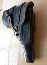 WWII German Spanish Astra 300 400 600 Pistol Leather Holster Black Mag Pouch picture