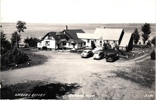 RPPC Weber's Resort Marenisco MI Lake Gogebic Lodge 1940s Cars LL Cook Postcard picture