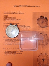 USSR KL-1 Circular Log Slide Rule w/Transparent Shockproof Box Manual Vintage picture