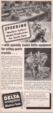 Delta Milwaukee Machine Tools 1943 Vintage Print Ad Walkie Talkie Radio picture