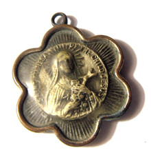1925 antique religious catholic Saint Therese scarce medal pendant 55098 picture