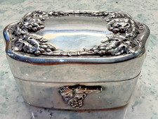 Antique Eureka Silver Co. Quadruple Plate Jewelry Casket Trinket Box picture