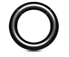 1- 8g 1/2 Snap Fit Black Seamless Segment Lightweight Prince Albert Scrotum Ring picture