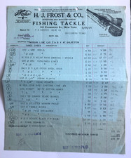 Vtg 1914 Billhead New York HJ Frost & Co Fishing Tackle 90 Chambers St vignette picture