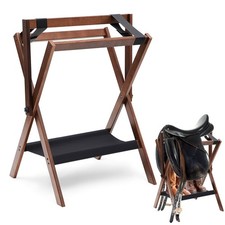 Leinuosen Pine Wood Saddle Rack 20x17x30 Vintage Brown 1 Pack for Horse Gear picture
