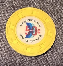 RARE SCANDINAVIAN WORLD CRUISE LINE CASINO GAMING CHIP OBSOLETE picture