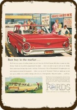 1959 FORD 300 Car & Ranch Station Wagon Vintg-Look DECORATIVE REPLICA METAL SIGN picture