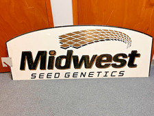 vtg Midwest Seed Genetics Farming Agricultural Man Cave Barn Metal Sign 71