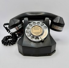 Vintage 1940s Automatic Electric Co Rotary Telephone, Black with Chrome Art Deco picture