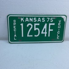 1975 Kansas Special Vehicle License Plate Tag # 1254F picture