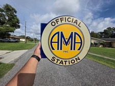 Vintage Early AMA Official Station Flange Sign picture