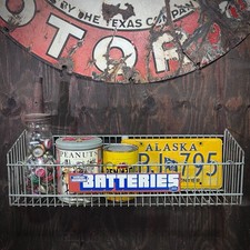 Vintage 70s Union Carbide Eveready Powerhouse Batteries Metal Display Rack Shelf picture
