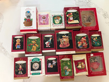 Hallmark Keepsake Ornament Lot 17 Vintage Christmas Animals Bears Mice Cats 1980 picture
