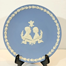 Wedgwood Royal Wedding 1981 Charles Diana Blue Jasperware Plate England 8.25 picture