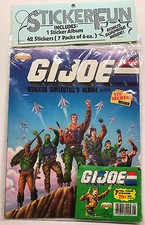 Lot/Vintage 1986 GI JOE Cartoon Diamond/Panini Hasbro Album Book+7 Sticker Packs picture