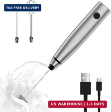 Milk Frother Rechargeable Handheld Electric Whisk Coffee Frother Mixer with 2 St picture
