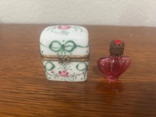 LIMOGES Trinket Box W/ PERFUME BOTTLE - EXCELLENT CONDITION picture