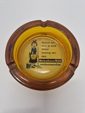 Vintage KitchenAid Advertising Ashtray Amber Glass Dishwasher Dutch Housewife 7
