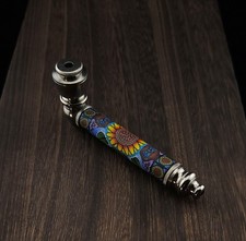 Sunflower Mandala Metal Smoking Pipe - 4 inch - Made in USA picture