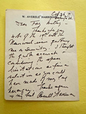 W. Averell Harriman Handwritten Letter Signed ALS 1971 to Newsweek Editor picture