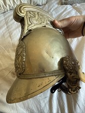 Antique British Merryweather Fireman’s Helmet Victorian Rare 1800’s England picture