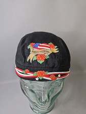 Harley-Davidson Women Doo Rag Black Embroidered Rose Floral / One Size Fits All picture