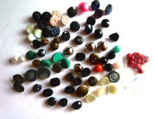 79 Vintage Small Buttons Mixed Lot  Glass, Plastic, Metal picture