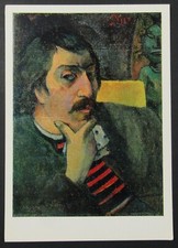 Portrait of the Artist with an Idol by Paul Gauguin Art Postcard Unposted picture