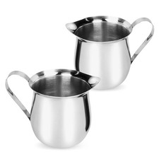 2 PCS 1.5 oz Milk Frothing Pitcher Stainless Steel Small Creamer Coffee Jug picture
