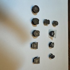 1943,46,47,48 & 49 50M; 1946 75M & 100M prudential Lapel Pins;  2 Int Unión Pins picture