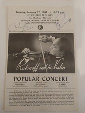 David Rubinoff violinist signed concert program 1961 St. Charles, Missouri picture