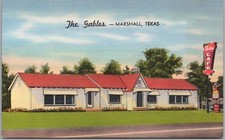 Vintage 1950s MARSHALL, Texas Postcard THE GABLES MOTEL Roadside / LINEN Unused picture