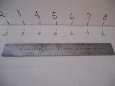 VTG 6in Millers Falls No.866-6 No.4 Grad Tempered Steel RULER picture
