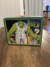 Vintage The Incredible Hulk Metal Lunch Box Miniature Marvel Comics 1998 New picture