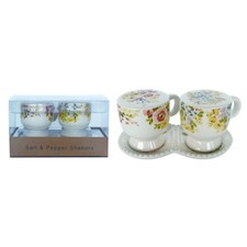 Transpac Transpac Ceramic 5.75 in. Teacup Salt and Pepper Shaker Set Multicolor picture