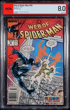 Web of Spider-Man #36 PSA 8.0 1st App of Tombstone 1988 Newsstand picture