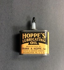 Old Vintage Hoppe's Lubricating Gun Oil Handy Oiler Advertising Tin 1 oz *Empty* picture