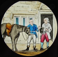 Glass Magic Lantern Slide JOHN GILPIN NO8 C1890 OLD DRAWING VICTORIAN TALE picture