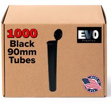 90mm Tubes - Black - 1000 count , Squeeze Pop Top Tubes, BPA-Free - USA Made picture