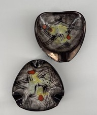 Vtg Carstens Tonnieshof West Germany Ashtray Set 333 312 Mid Century Atomic Lava picture