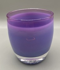 NWT Lavender Purple Hyacinth Glassy Baby Glass Candle Votive Holder picture