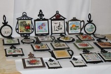 Vintage Cast Iron Ceramic Tile Trivet Pick One picture