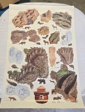 1984 Smokey the Bear leave a good impression animal Tracks Poster USDA 20“ x 30“ picture