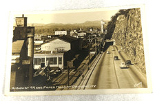 Hwy 99 & Paper Mills at Oregon City Street Scene 1940's Real Photo Postcard picture