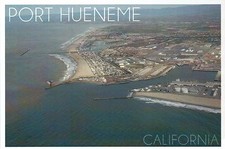 Aerial View of Port Hueneme California Beach City Ventura County Modern Postcard picture