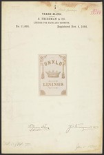 Photo:S Friedman Co UNXLD Hat Bonnet Linings Trademark 1884 Trade Mark picture
